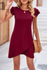 Casual Daily Solid Asymmetrical O Neck T-shirt Dress Dresses