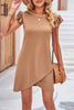 Casual Daily Solid Asymmetrical O Neck T-shirt Dress Dresses