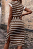 Casual Simplicity Striped Frenulum Printed Dress Dresses