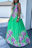 Bohemian College Floral Patchwork With Belt Halter Pleated Dresses