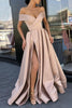Elegant Formal Solid Slit V Neck Evening Dress Dresses