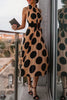 Elegant College Polka Dot Without Belt Halter A Line Dresses