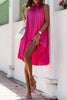 Casual Simplicity Solid Solid Color Mandarin Collar Sleeveless Dress Dresses