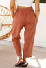 Casual Simplicity Solid Pocket Frenulum Loose High Waist Straight Solid Color Bottoms