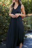 Casual Simplicity Solid Slit V Neck Vest Dress Dresses