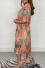 Casual Geometric Print Patchwork V Neck Shirt Dress Dresses