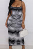 Sexy Casual Print Backless Spaghetti Strap Long Dress Dresses