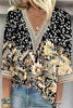 Casual Street Print Patchwork V Neck T-Shirts(6 Colors)
