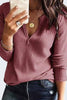 Casual Solid V Neck Tops