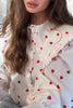 Sweet Print Patchwork Peter Pan Collar Tops