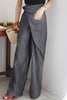 Casual Striped Patchwork Loose High Waist Wide Leg Bottoms