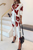 Casual Print Turn-back Collar Long Sleeve Two Pieces