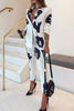 Casual Print Turn-back Collar Long Sleeve Two Pieces