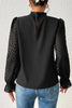 Casual Solid Patchwork Flounce Half A Turtleneck Tops
