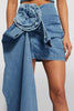 Casual Solid Patchwork Asymmetrical High Waist Skinny Denim Skirts