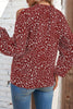 Sweet Print Patchwork O Neck Tops