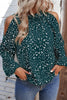 Sweet Print Patchwork O Neck Tops