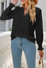 Casual Solid Hollowed Out Stringy Selvedge V Neck Tops