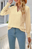 Casual Solid Hollowed Out Stringy Selvedge V Neck Tops