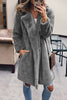 Street Solid Pocket Turndown Collar Outerwear