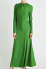 Casual Simplicity Solid Fold O Neck Long Sleeve Dresses