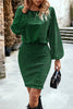 Elegant Solid Sequined O Neck A Line Dresses