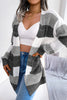 Street Striped Contrast Cardigan Collar Tops