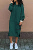 Casual Solid Patchwork Hooded Collar Long Sleeve Dresses