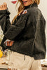 Elegant Solid Sequins Make Old Turndown Collar Outerwear