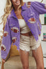 Elegant Solid Sequins Make Old Turndown Collar Outerwear