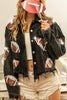 Elegant Solid Sequins Make Old Turndown Collar Outerwear
