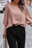 Elegant Solid Buttons O Neck Tops