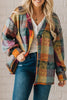 Street Color Block Buckle Contrast Outerwear