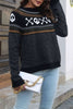 Casual Patchwork Contrast O Neck Tops