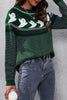 Casual Patchwork Contrast O Neck Tops