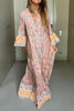 Bohemian Elegant Floral Patchwork V Neck A Line Dresses