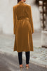British Style Elegant Solid Pocket Turn-back Collar Outerwear