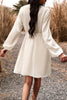 Elegant Solid Lace Bandage V Neck A Line Dresses