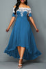 Casual Embroidery Patchwork Off the Shoulder Irregular Dress Dresses