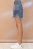 Casual Patchwork Tassel High Waist Skinny Denim Skirts