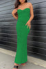 Sexy Solid Asymmetrical Strapless One Step Skirt Dresses