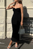 Sexy Solid Asymmetrical Strapless One Step Skirt Dresses