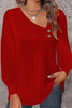 Elegant Simplicity Solid Buttons V Neck Tops