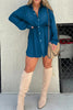 Casual Simplicity Solid Frenulum Turndown Collar Long Sleeve Two Pieces