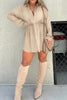 Casual Simplicity Solid Frenulum Turndown Collar Long Sleeve Two Pieces