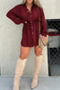 Casual Simplicity Solid Frenulum Turndown Collar Long Sleeve Two Pieces
