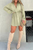 Casual Simplicity Solid Frenulum Turndown Collar Long Sleeve Two Pieces