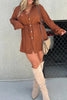 Casual Simplicity Solid Frenulum Turndown Collar Long Sleeve Two Pieces
