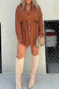 Casual Simplicity Solid Frenulum Turndown Collar Long Sleeve Two Pieces