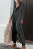 Casual Solid Buttons Hooded Collar Loose Jumpsuits